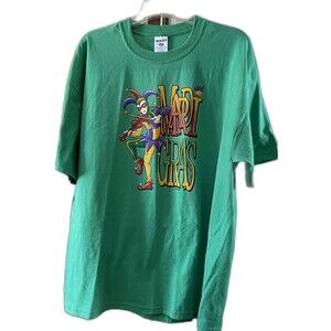 Mardi Gras T-Shirt Unisex XL Court Jester Graphic Dbl Stitch Heavy Weight